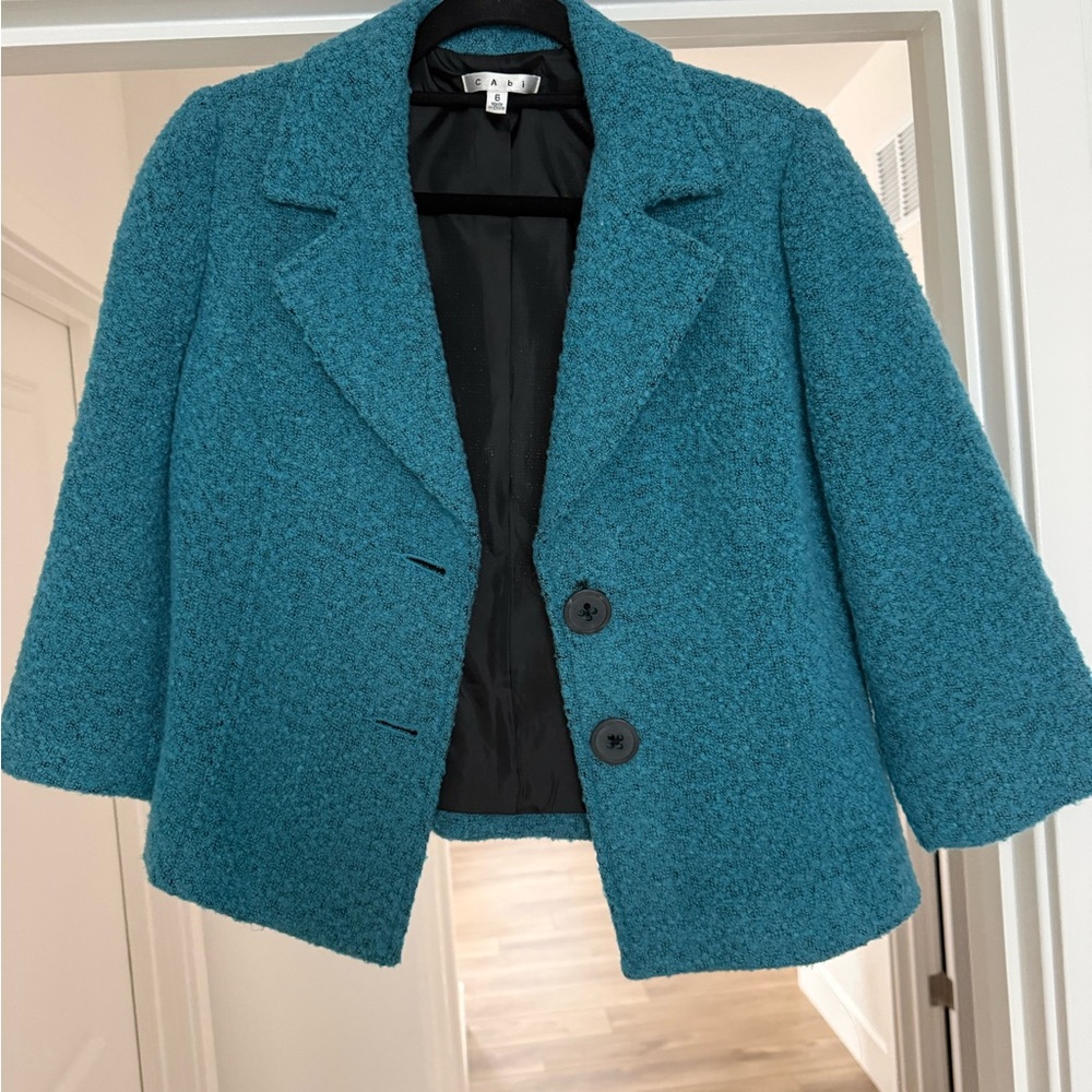 CAbi Teal Textured Blazer